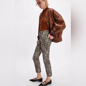 Free People Molly Animal Print Pants, Size 6